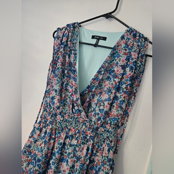 BCBG Paris Layered Chiffon Floral Print Ruffle Mini Summer Dress Women Size S - Picture 5 of 16